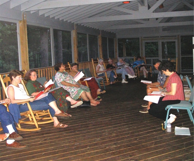 Class in the Meeting House porch